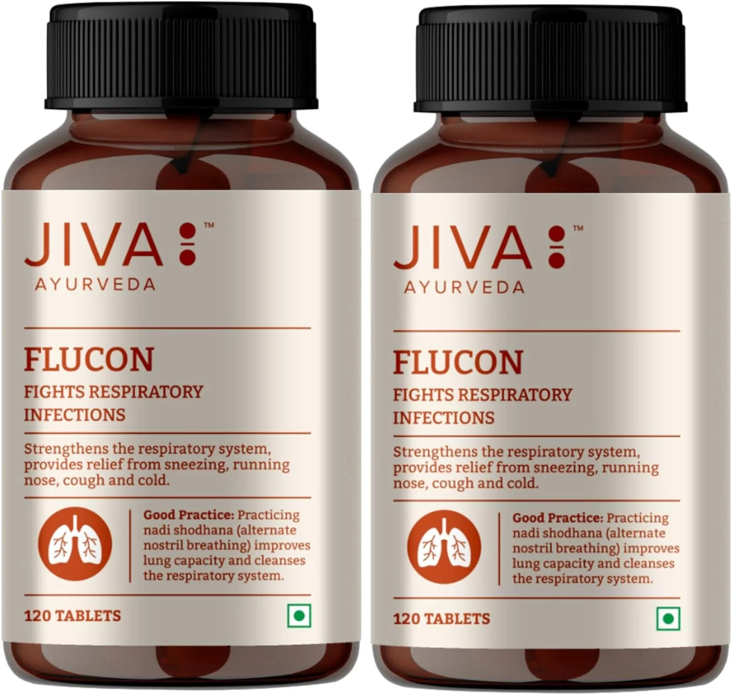 قرص های فلوکان جیوا برای تقویت سیستم تنفسی، کمک به مبارزه با سرفه و سرماخوردگی، 120 عدد، بسته 2 عددی