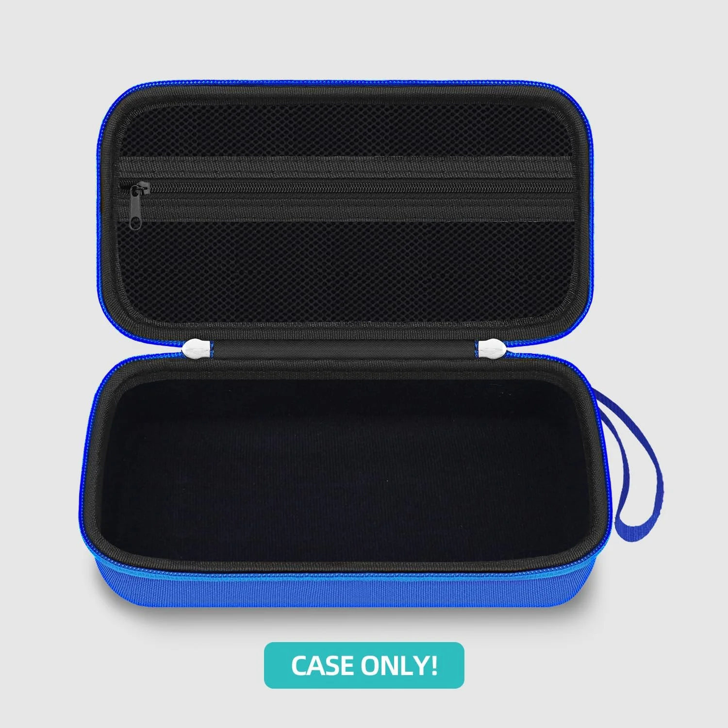 کیف حمل سخت برای دستگاه استنشاقی آسم، محفظه استنشاقی برای کودکان و بزرگسالان، ماسک، نگهدارنده استنشاقی آسم، کیف حمل قابل حمل، سازمان دهنده ذخیره سازی با جیب توری برای دارو، آبی (فقط کیف)