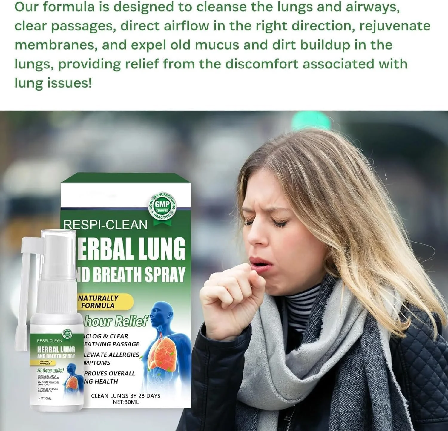 اسپری گیاهی تنفسی و ریه Furzero Respiclean - اسپری پاک کننده گیاهی ریه، اسانس گیاهی طبیعی ریه، تسکین دهنده خستگی و آرامش بخش بدن (2 عدد)