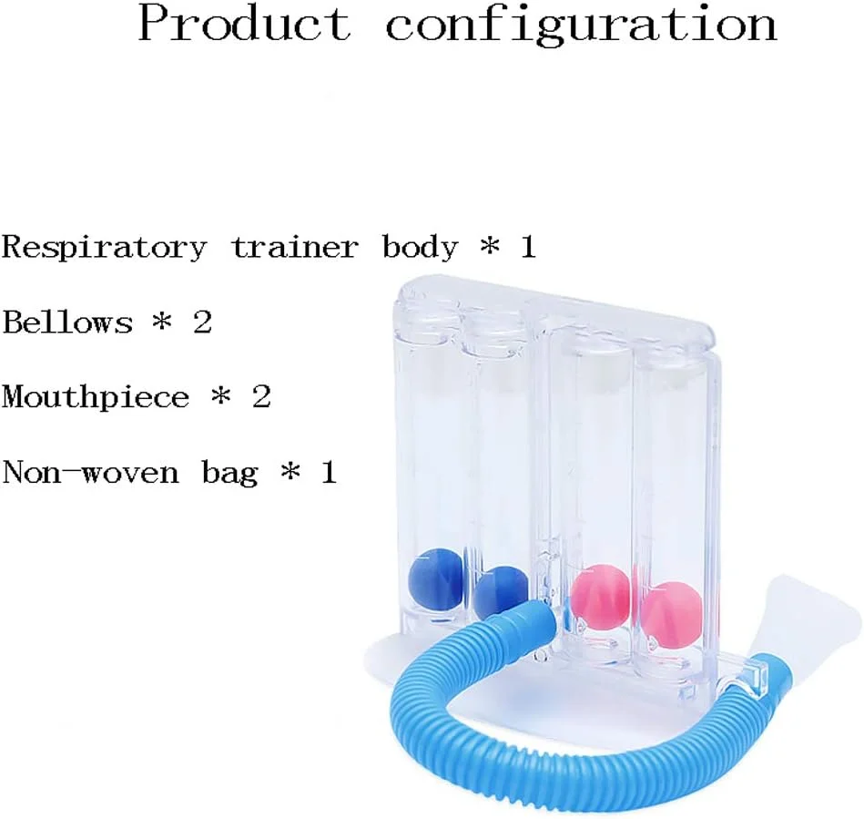 دستگاه تمرین اسپیرومتری چهار توپی برای تمرین عملکرد ریه سالمندان، دستگاه تمرین تنفسی، تستر عملکرد ریه، دستگاه تنفسی توانبخشی (رنگ: دستگاه تنفس)