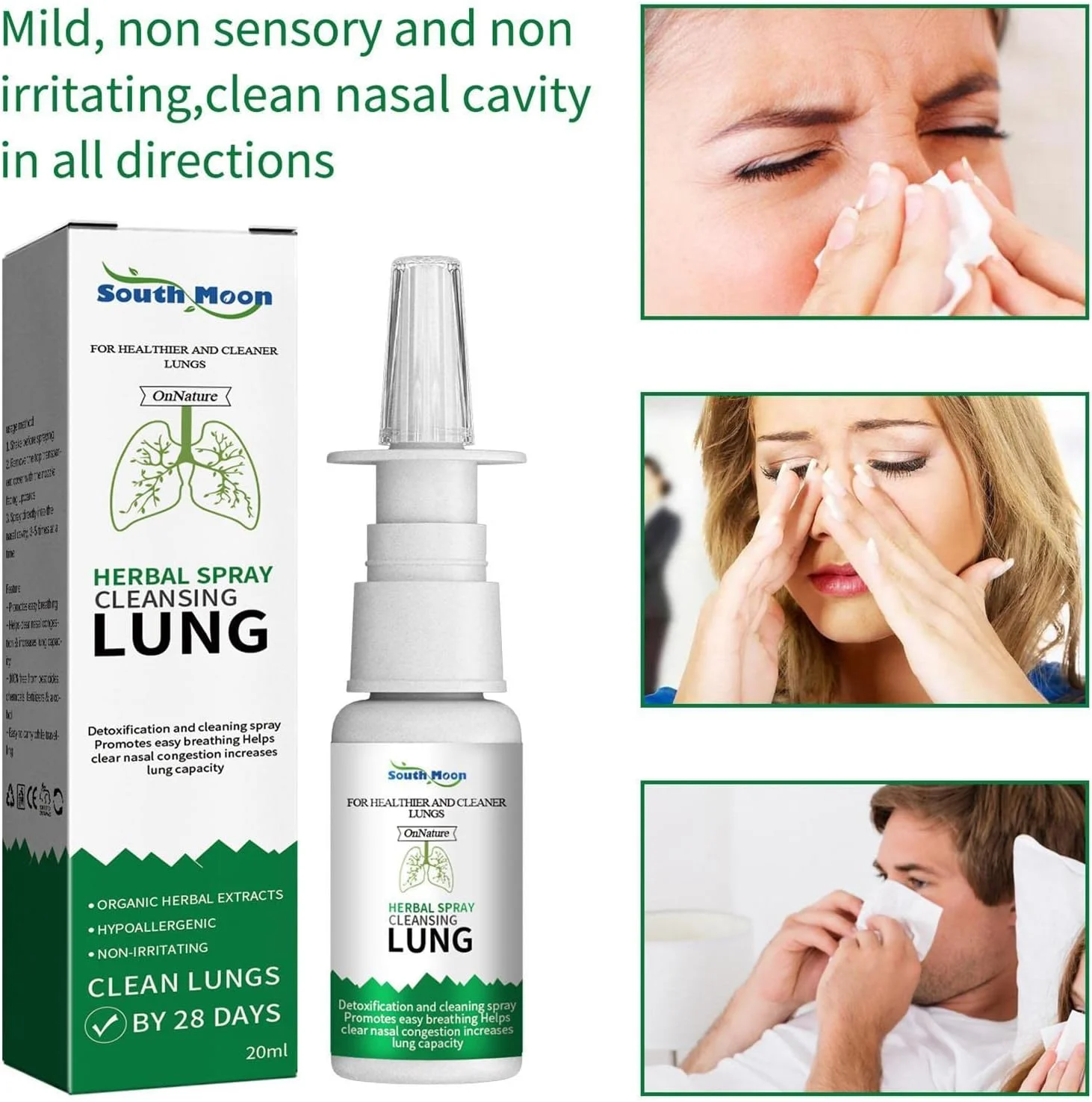 اسپری گیاهی پاک کننده و ترمیم کننده ریه، حاوی عصاره های طبیعی