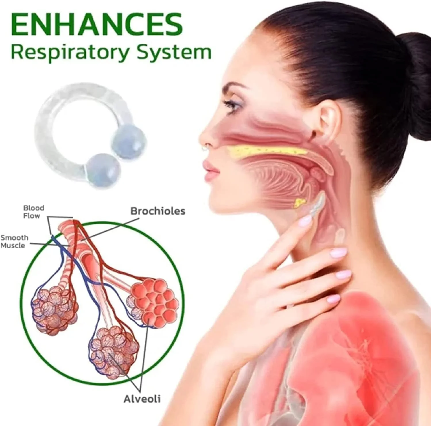 حلقه عصاره گیاهی پاک کننده ریه فست کلین، حلقه ترمیم سم زدای ارگانیک گیاهی ریه، پاک کننده ریه برای افراد سیگاری، سم زدای ریه برای بهبود سلامت ریه (21 عدد)