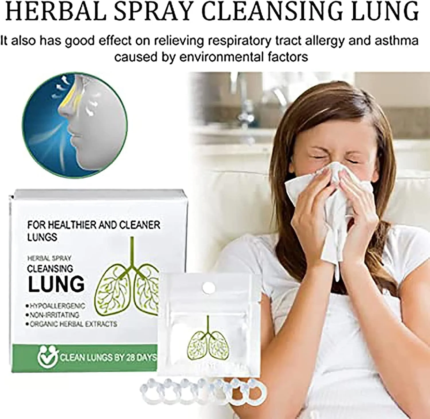 حلقه عصاره گیاهی پاک کننده ریه فست_کلین کانیتک، حلقه ترمیم کننده سم زدای ارگانیک گیاهی برای سلامت ریه