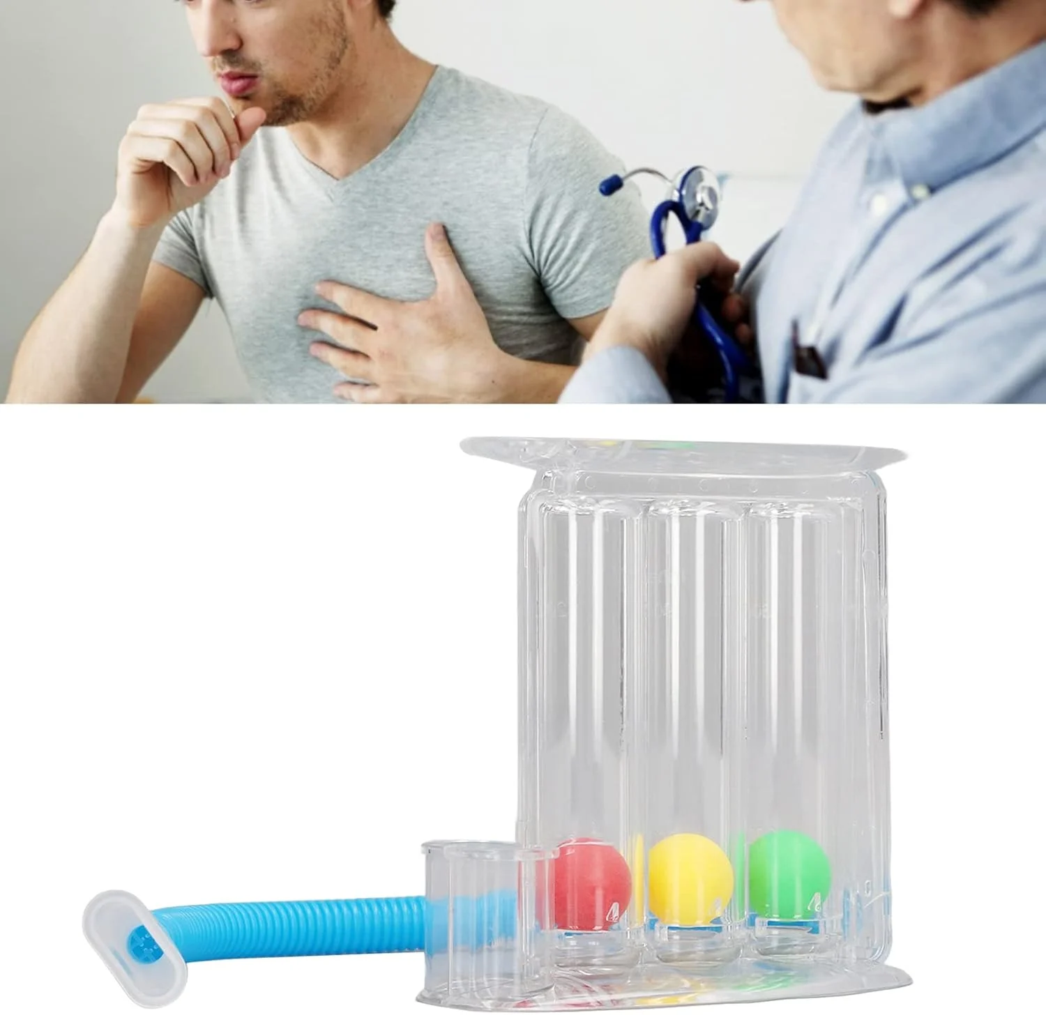 تمرین دهنده تنفس عمیق، کاهش اضطراب، تمرین دهنده تنفس عمیق قابل حمل 3 توپی برای ریه