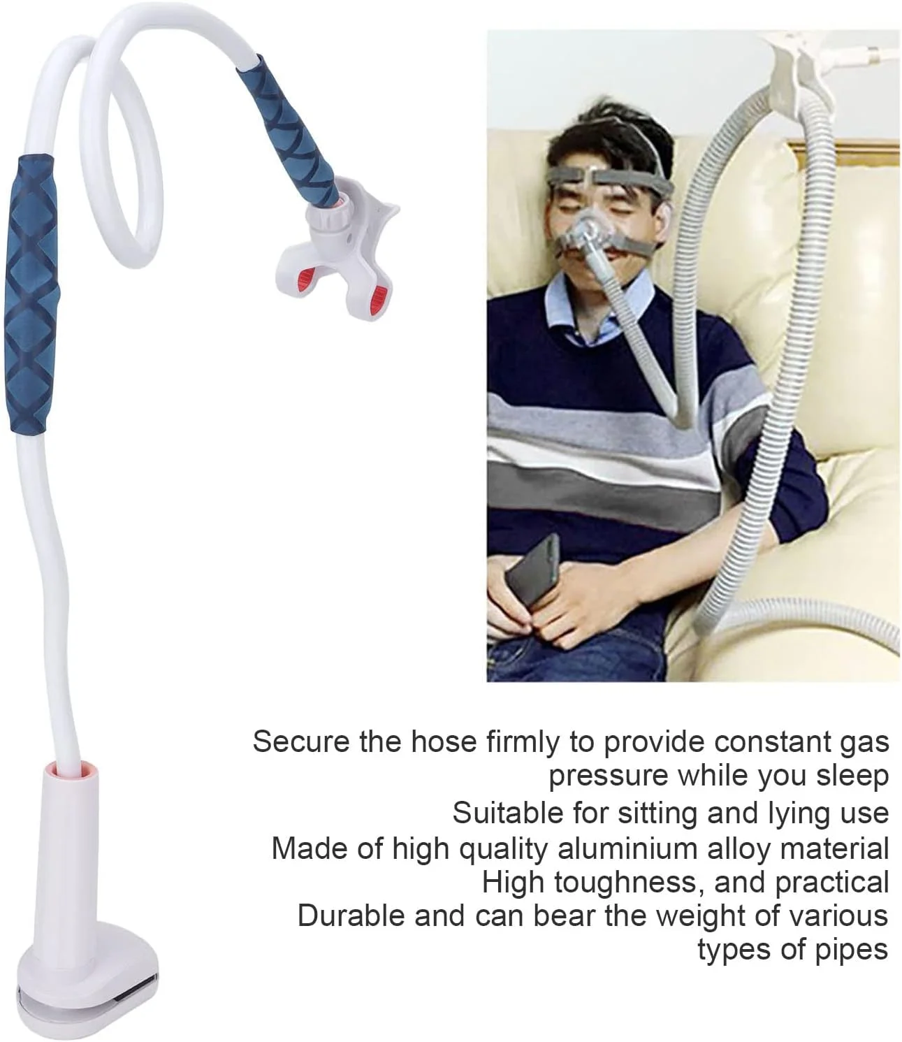 نگهدارنده لوله تنفسی با چرخش 360 درجه آلیاژ آلومینیوم، ماسک مارپیچی را محکم نگه می دارد