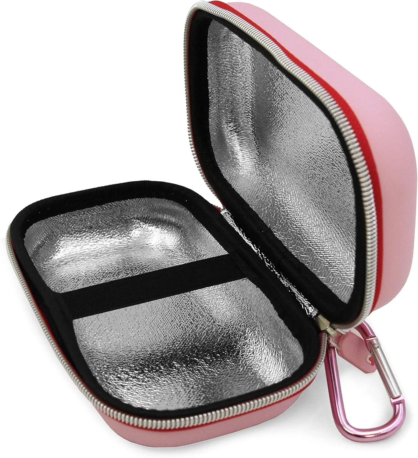 کیف حمل محافظ داروی تنفسی عایق صورتی رنگ CASEMATIX - مناسب برای حمل اسپری، ماسک و سایر لوازم جانبی - فقط شامل کیف