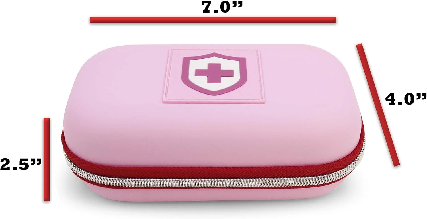 کیف حمل محافظ داروی تنفسی عایق صورتی رنگ CASEMATIX - مناسب برای حمل اسپری، ماسک و سایر لوازم جانبی - فقط شامل کیف