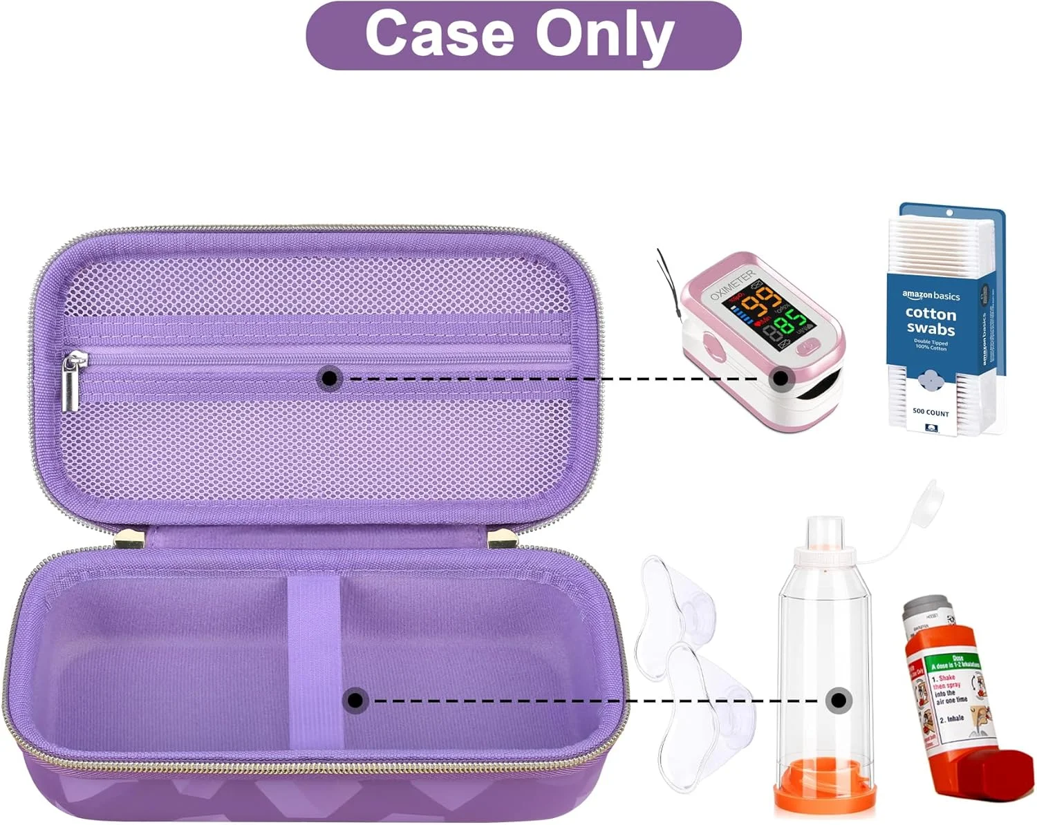 کیف حمل Canboc برای اسپری تنفسی، نگهدارنده دستی برای کودکان و بزرگسالان، ماسک صورت، کیف نگهدارنده اسپری تنفسی با جیب توری مناسب برای دارو و سایر لوازم ضروری، بنفش (فقط کیف) کیف حمل Canboc برای اسپری تنفسی، نگهدارنده دستی برای کودکان و بزرگسالان، ماسک صورت، کیف نگهدارنده اسپری تنفسی با جیب توری مناسب برای دارو و سایر لوازم ضروری، بنفش (فقط کیف)