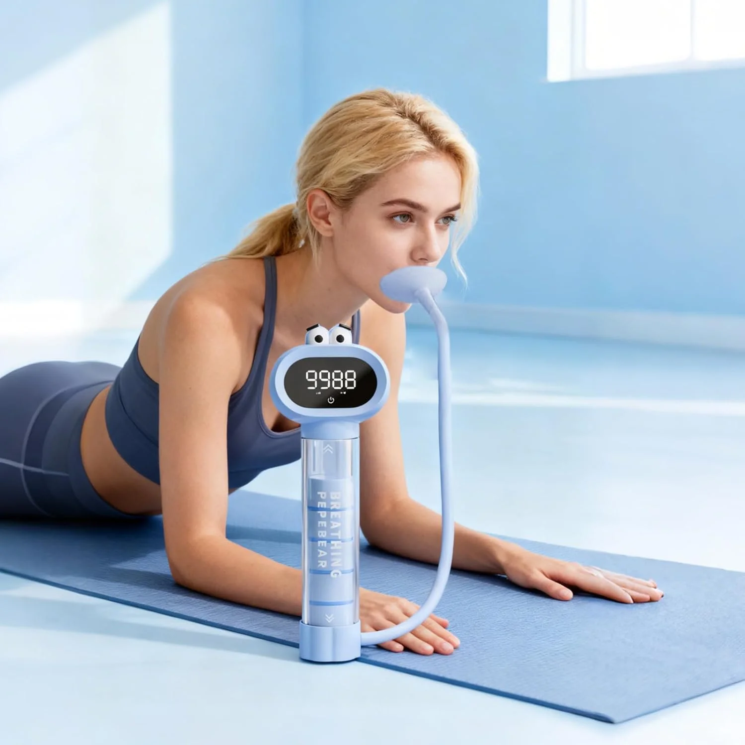 دستگاه تمرین تنفسی، تجهیزات تمرین تنفسی | دستگاه تمرین تنفس ظرفیت ریه | برای نوجوانان پسران دختران جوان کلاس درس خانه فضای باز مدرسه دویدن تناسب اندام ورزش سفر