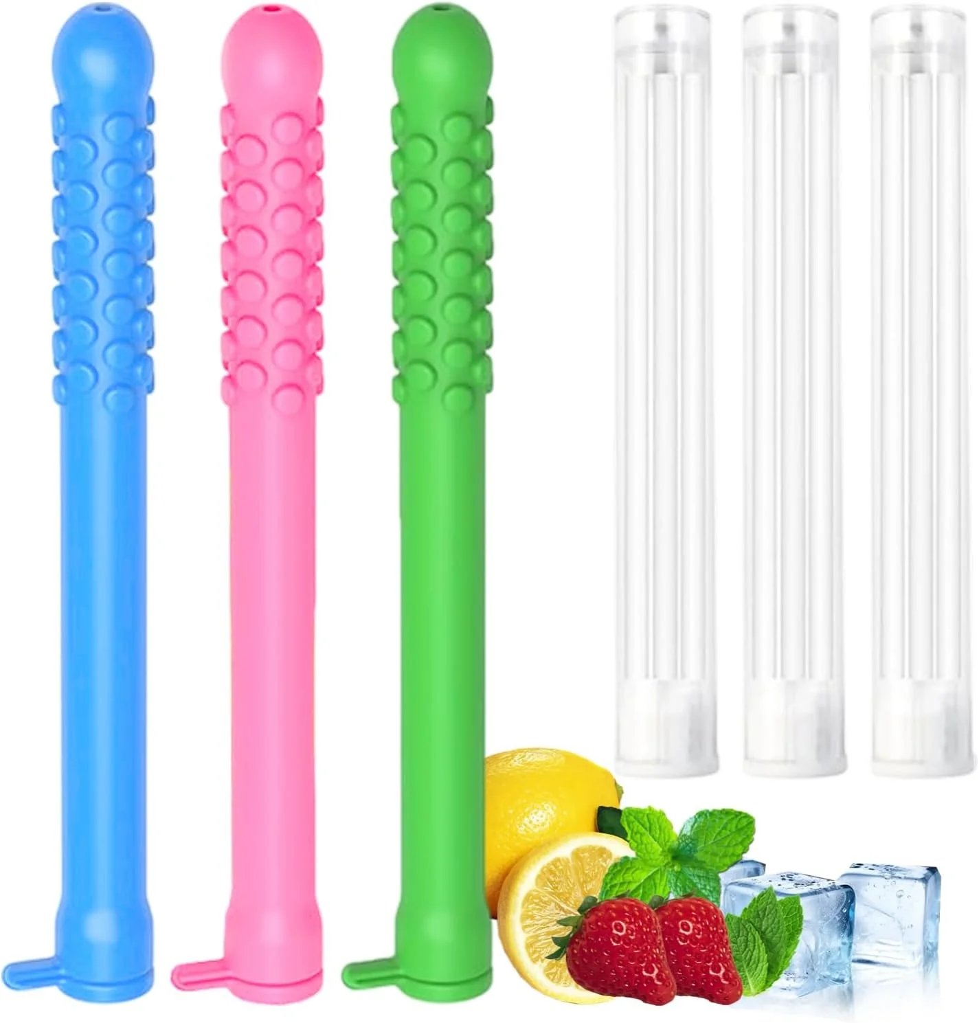 ۳ عدد چوب جویدنی روغن های اساسی برای تنفس تازه - چوب های جویدنی آروماتراپی قابل استفاده مجدد با ۹ هسته جایگزین، قابل حمل برای سفر، دفتر