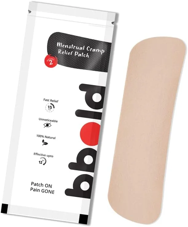 برچسب تسکین دهنده درد قاعدگی bbold (بسته 4 عددی) | تسکین طبیعی درد برای گرفتگی های قاعدگی | بدون حرارت، گیاهی و سازگار با پوست | تسکین سریع برای زنان و نوجوانان