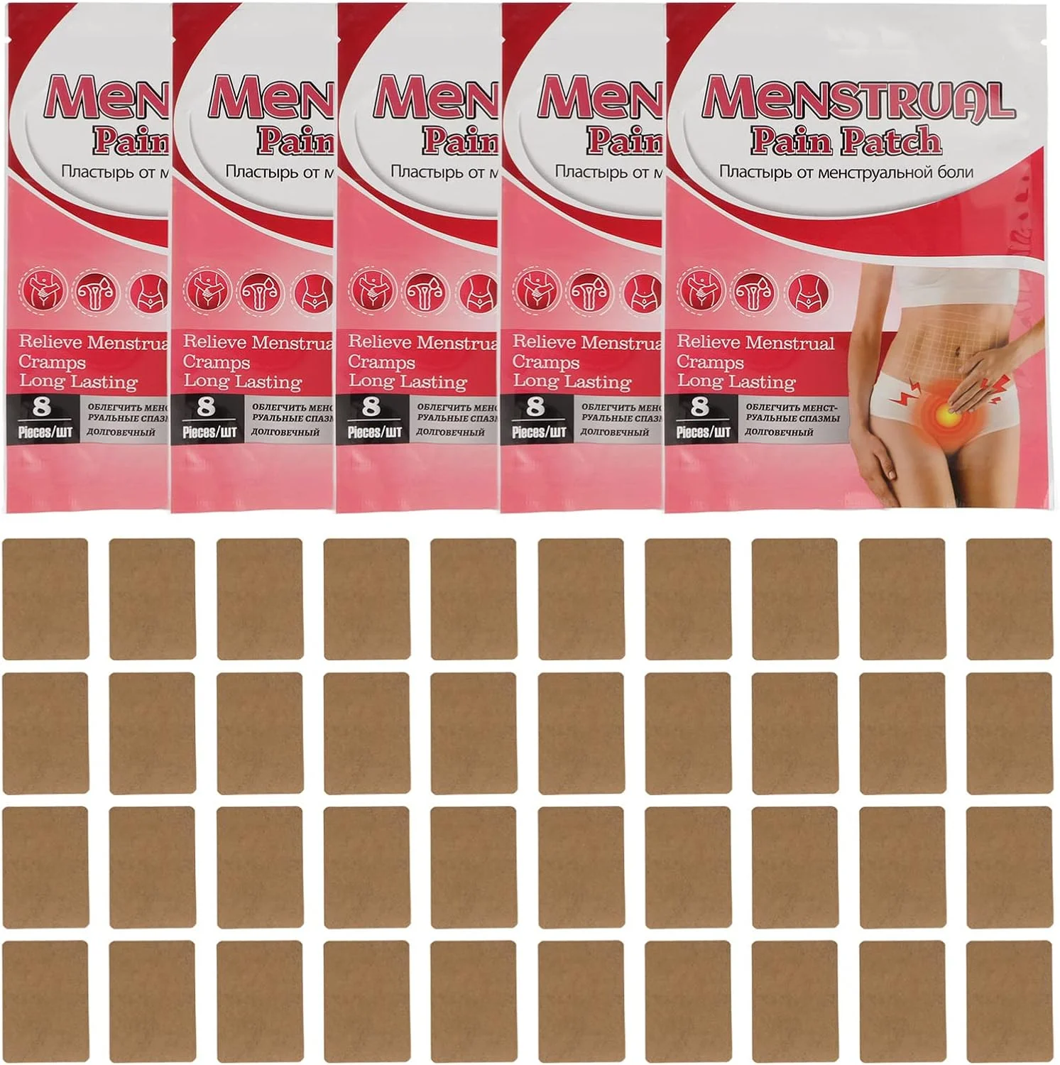 40 عدد پد تسکین دهنده قاعدگی، گرمایش سریع، سبک وزن، قابل حمل، دستگاه تسکین درد دوره قاعدگی برای زنان، مناسب منزل و بیرون از خانه