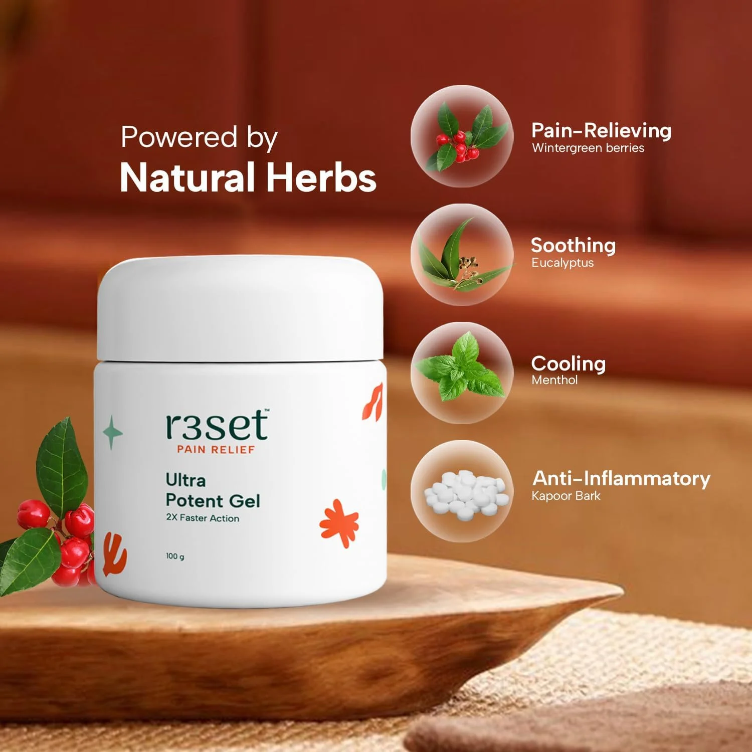 R3SET فوق العاده قوی 100 گرم - راه حل نهایی تسکین درد طبیعی برای همه، 100% طبیعی و بدون عوارض جانبی