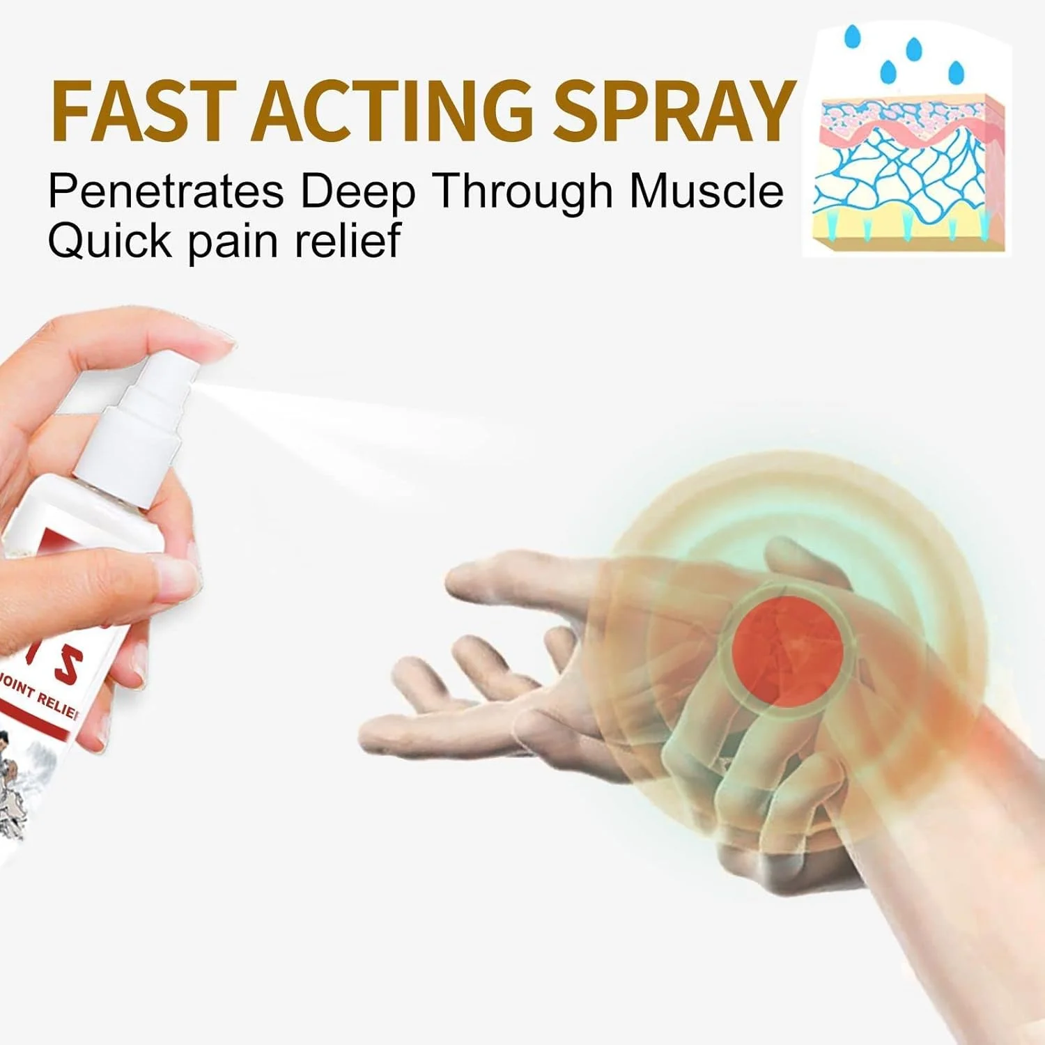 اسپری گیاهی تسکین دهنده مفاصل، روغن گیاهی تسکین دهنده فوری درد، اسپری تسکین دهنده طبیعی درد برای درد مفاصل، آرتروز، آسیب های ورزشی، کمر درد (2 عدد)