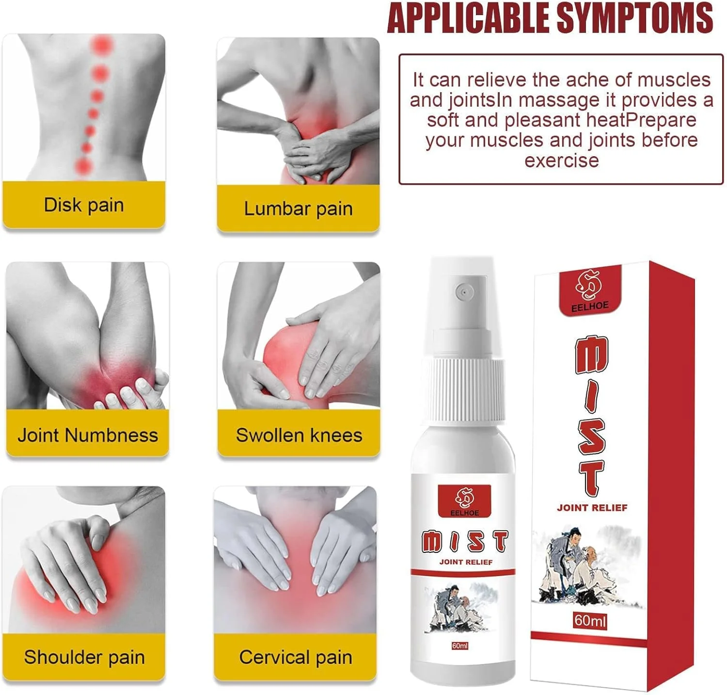 اسپری گیاهی تسکین دهنده مفاصل، روغن گیاهی تسکین دهنده فوری درد، اسپری تسکین دهنده طبیعی درد برای درد مفاصل، آرتروز، آسیب های ورزشی، کمر درد (2 عدد)