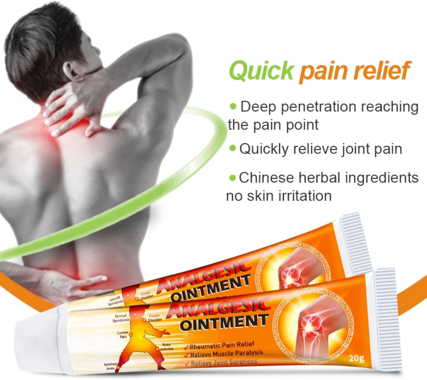 پماد تسکین دهنده درد - کرم تسکین دهنده عضلات و مفاصل، 20 گرم - تسکین موثر درد گردن، شانه، کمر - بالم ماساژ و مراقبت برای درد مفاصل - فرمول سریع الاثر و ماندگار پماد تسکین دهنده درد - کرم تسکین دهنده عضلات و مفاصل، 20 گرم - تسکین موثر درد گردن، شانه، کمر - بالم ماساژ و مراقبت برای درد مفاصل - فرمول سریع الاثر و ماندگار