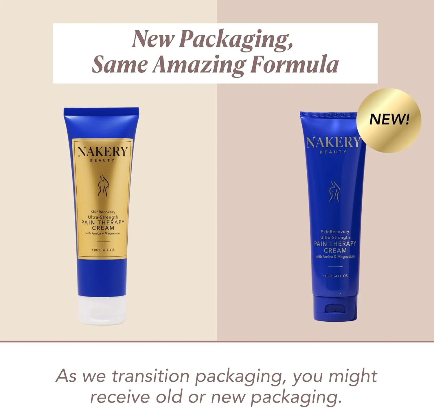 کرم ماساژ فوق العاده قوی ترمیم کننده پوست ناکیری - شل کننده عضلات و منیزیم برای گرفتگی عضلات پا، منتول، جذب سریع و غیر چسبنده