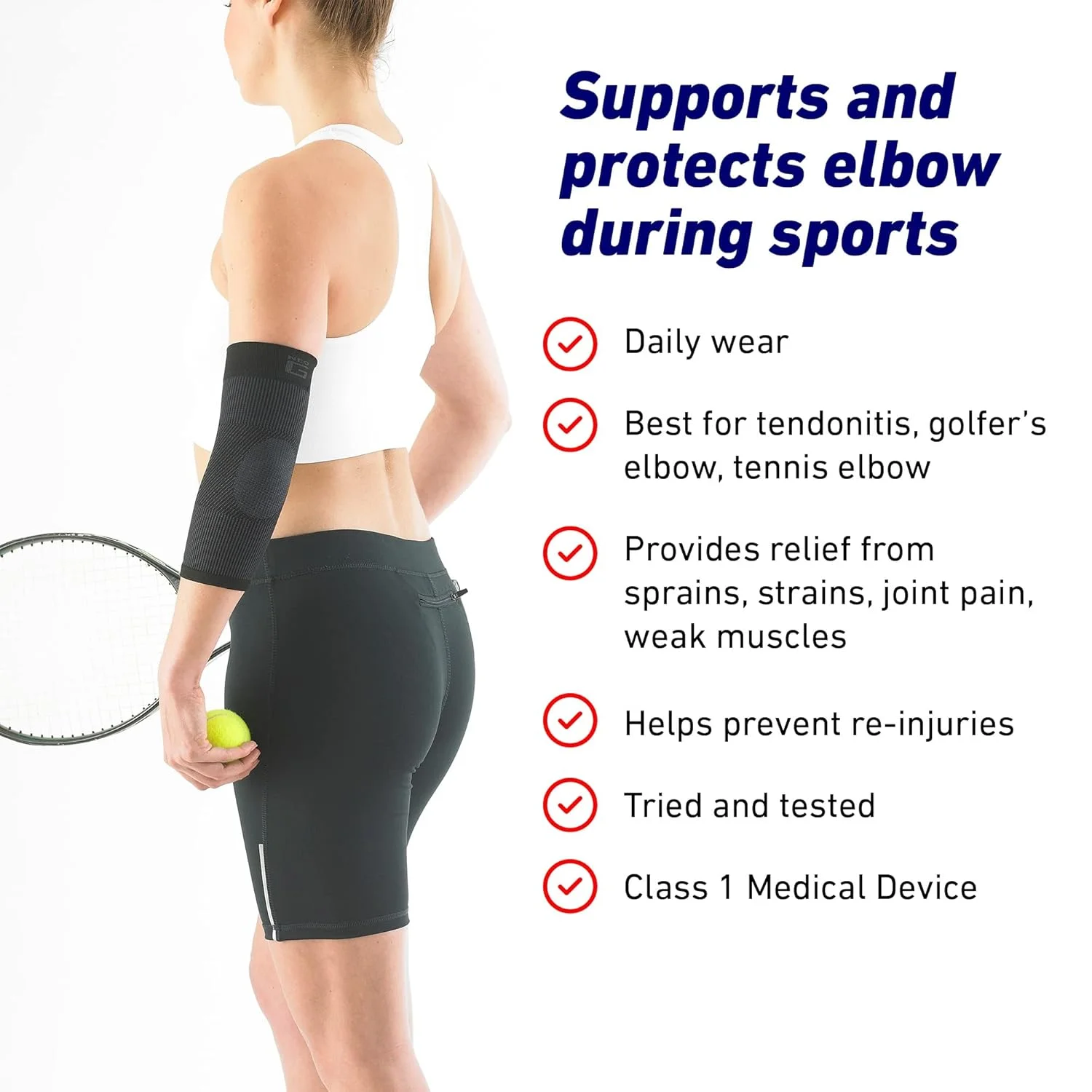 محافظ آرنج Neo G برای تاندونیت، درد مفاصل، تنیس، گلف، ورزش - محافظ آرنج بازو - آستین فشاری آرنج چند ناحیه ای - گردش هوا - XL