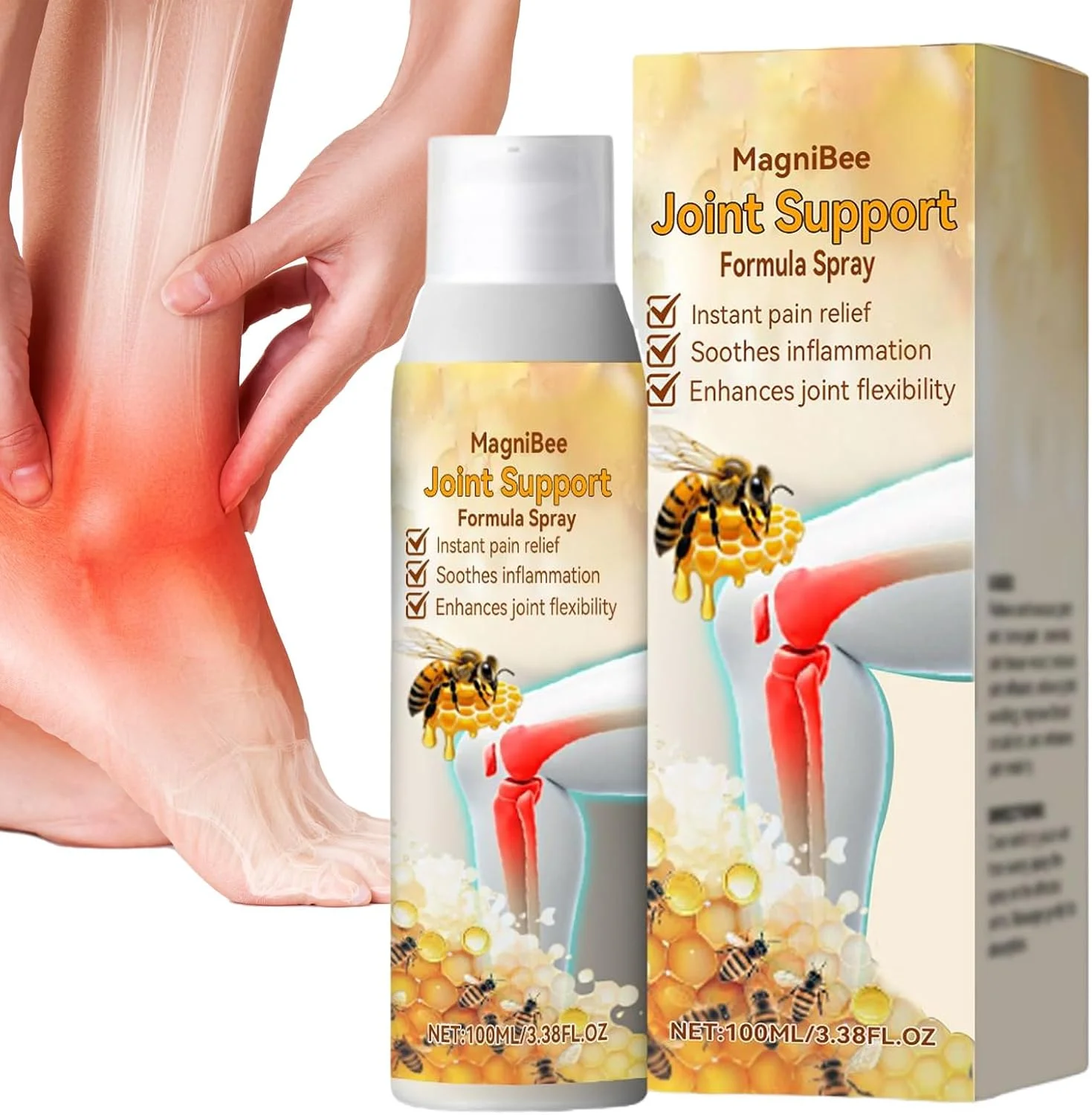 اسپری عضلانی - اسپری تسکین دهنده مفاصل، 100 میلی لیتر مراقبت عمیق استخوان و عضله برای زانو، گردن و دست ورزشکاران زن و مرد