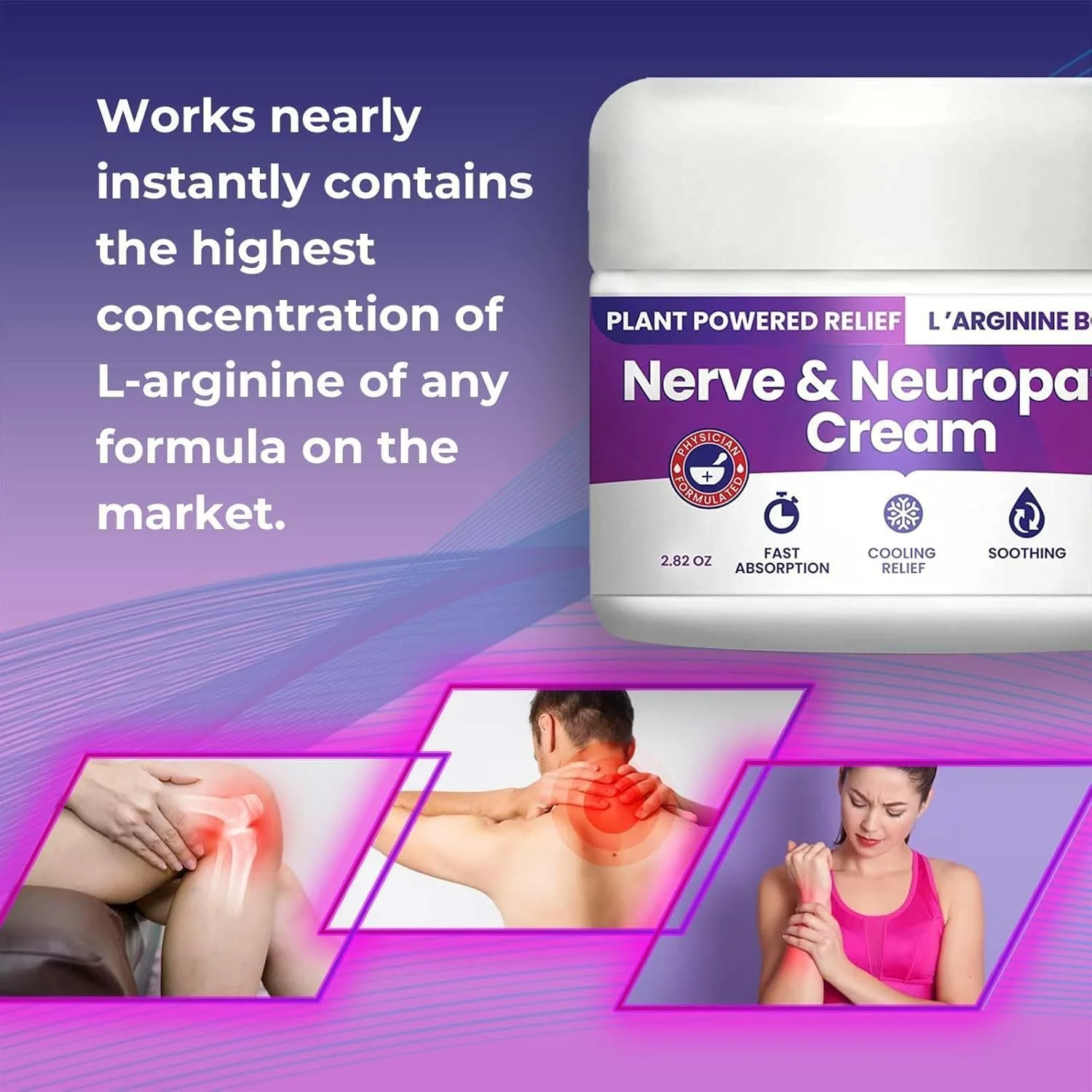 کرم تسکین دهنده اعصاب و نوروپاتی M PAIN MANAGEMENT TECHNOLOGIES NerveSpa - تسکین گیاهی برای پا، دست، ساق پا، انگشتان پا حاوی 7 گرم ال آرژنین، ویتامین B6، منتول، آلوئه - 83 میلی لیتر