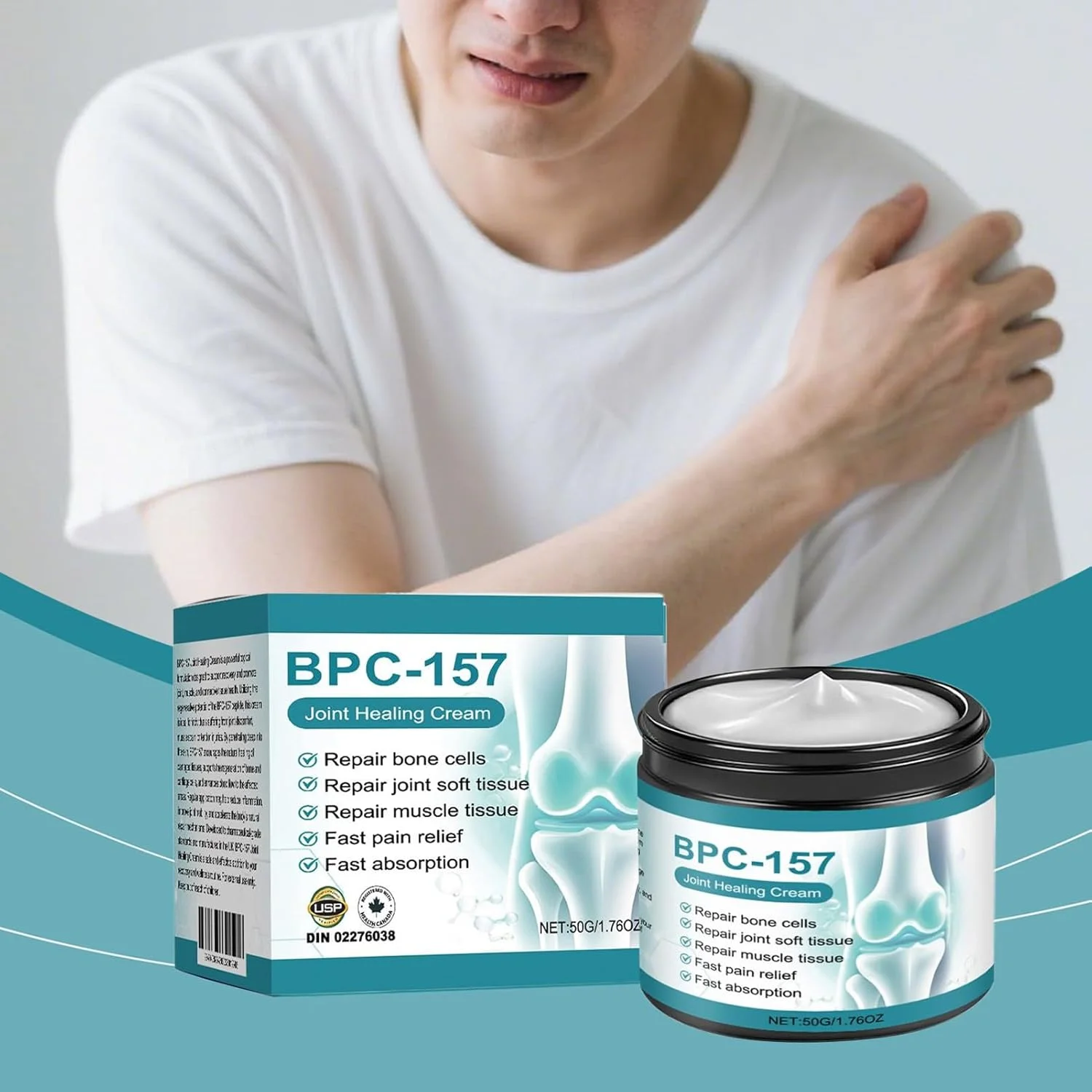 کرم ماساژ پا، عامل مغذی و تسکین دهنده ملایم و ماندگار، کرم مراقبت از عضلات و مفاصل، برای مادربزرگ، پدربزرگ، بزرگسالان، خانواده