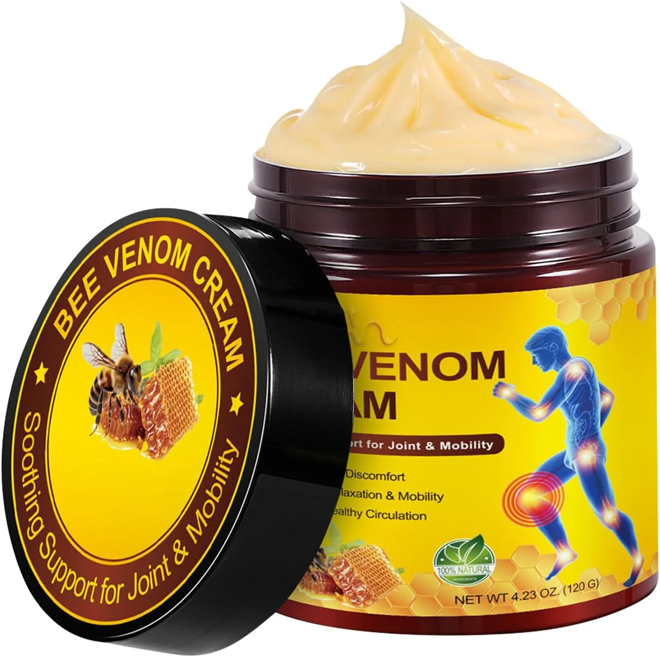 کرم تسکین دهنده کمر و مفاصل | پماد مراقبتی 120 گرمی برای تسکین درد عضلات، پا، شانه و مچ دست مناسب برای زنان، مردان و سالمندان