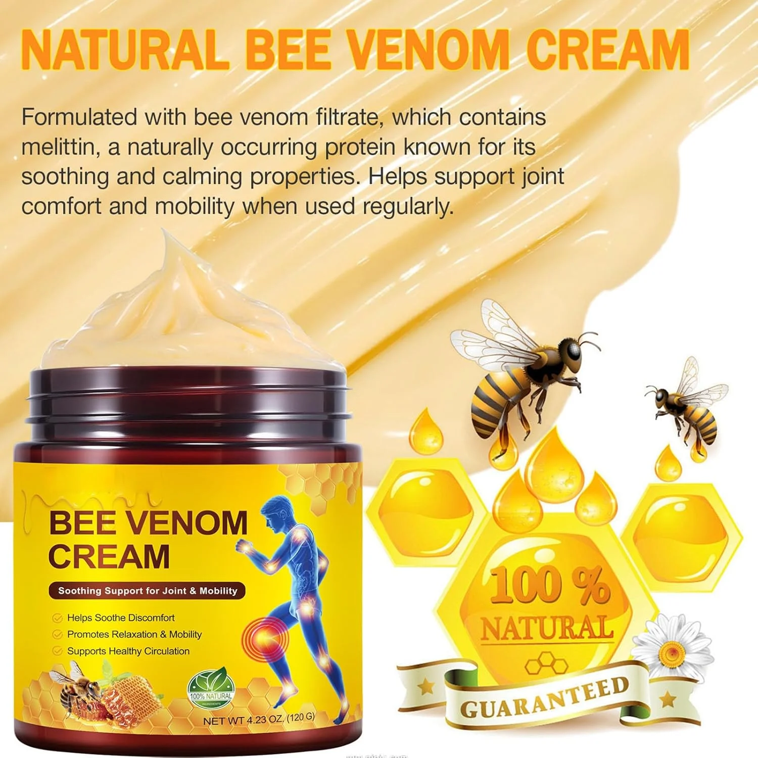 کرم تسکین دهنده کمر و مفاصل | پماد مراقبتی 120 گرمی برای تسکین درد عضلات، پا، شانه و مچ دست مناسب برای زنان، مردان و سالمندان