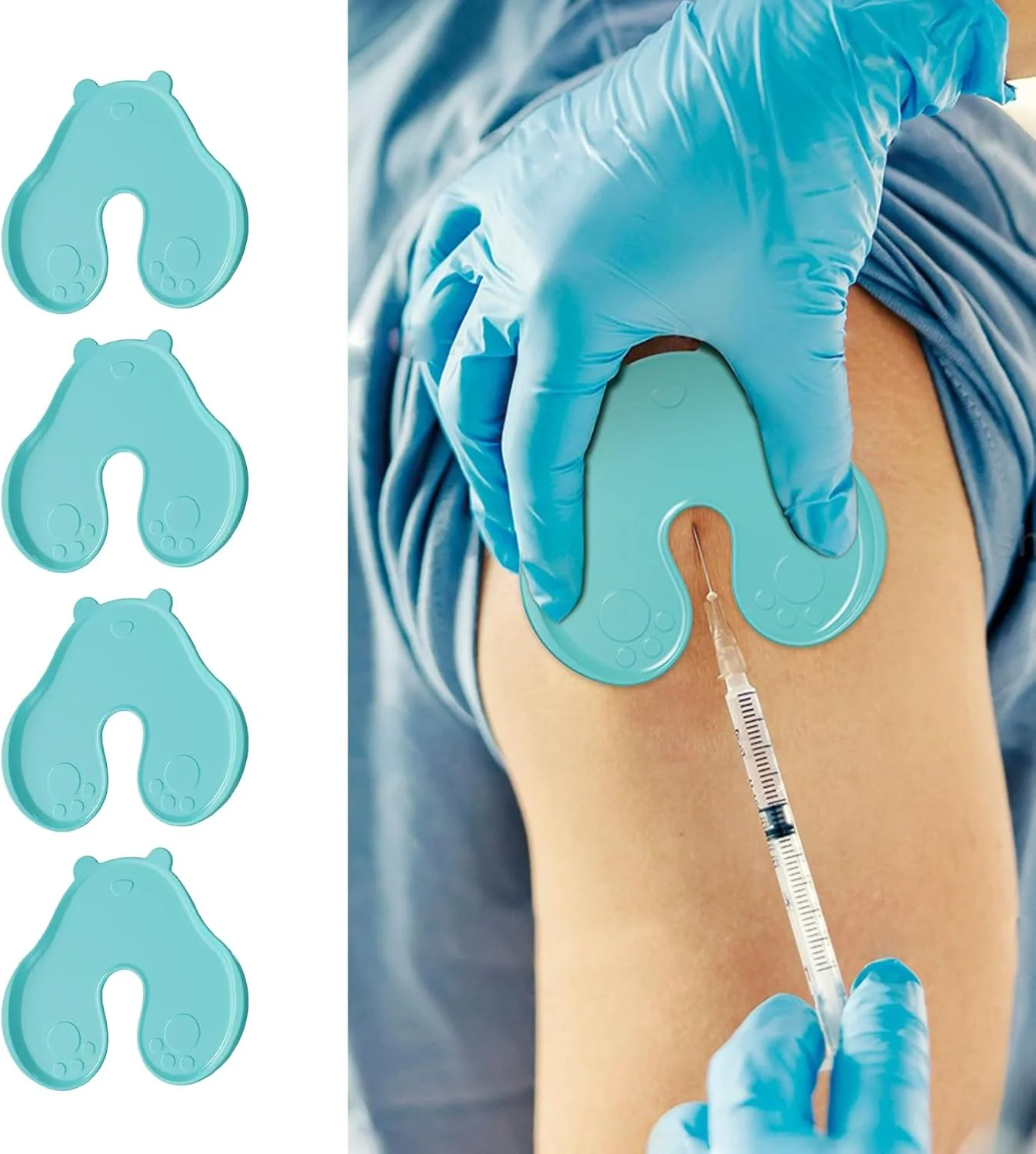 بسته 4 عددی مسدود کننده تزریق، مسدود کننده تزریق برای کودکان و بزرگسالان، کمک تزریق مجدد قابل استفاده، کاهش اضطراب، به حداقل رساندن زخم (سبز)