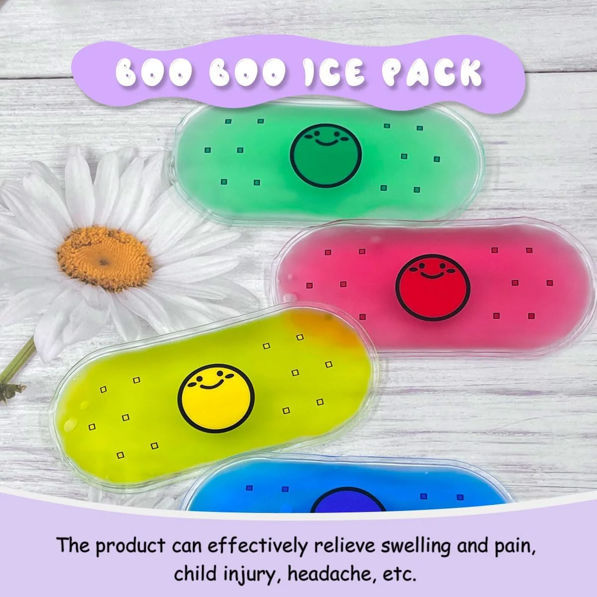 کیسه یخ کودک، پد ژلی خنک کننده گرم یا سرد، قابل استفاده مجدد برای آسیب دیدگی، سلامت پزشکی، تورم و تسکین درد، خستگی چشم، آسیب دیدگی کودک، سردرد، تسکین سینوزیت (مجموعه 4 عددی)