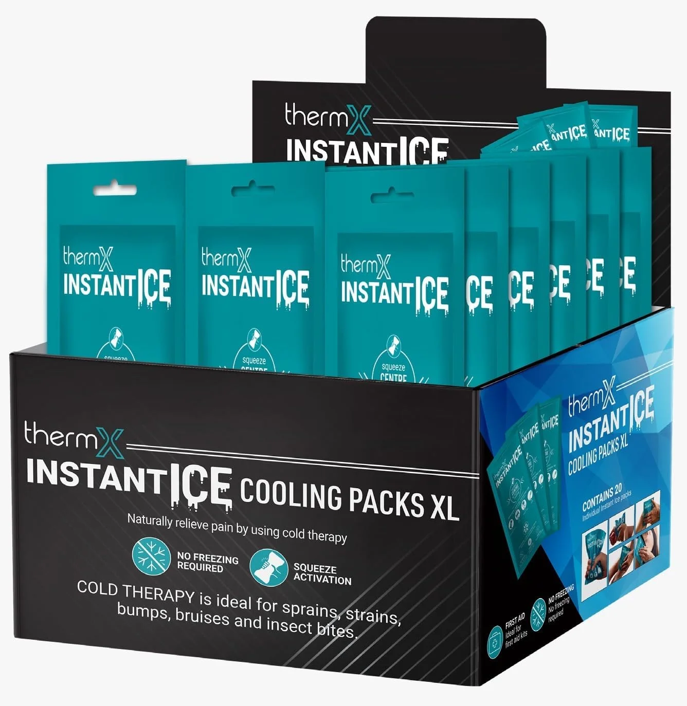 کیسه یخ خنک کننده فوری تک سایز ایکس لارج - 200 گرم - (28 در 13 سانتی متر) - بدون نیاز به انجماد - بسته 20 عددی