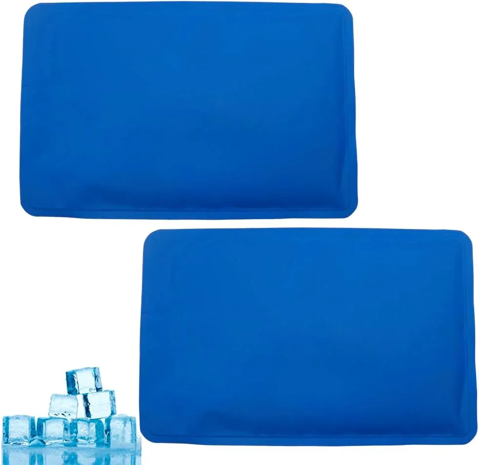 کیسه یخ HI FINE CARE برای آسیب دیدگی، کیسه ژل سرد قابل استفاده مجدد برای باسن، شانه، زانو، کمر - کمپرس گرم و سرد برای تورم، کبودی، جراحی - درمان گرم و سرد (آبی روشن (2 عدد))