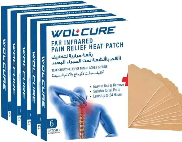 بسته 5 عددی پد حرارتی مادون قرمز دور برای تسکین درد | بسته 6 تایی (8 سانتی متر در 12 سانتی متر) | تسکین موضعی طولانی مدت برای درد عضلات و مفاصل