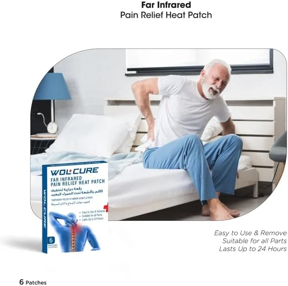 بسته 5 عددی پد حرارتی مادون قرمز دور برای تسکین درد | بسته 6 تایی (8 سانتی متر در 12 سانتی متر) | تسکین موضعی طولانی مدت برای درد عضلات و مفاصل