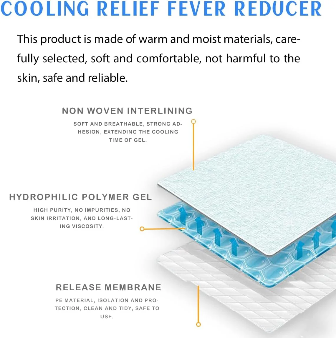پدهای ژلی تب بر، پدهای خنک کننده سریع الاثر برای بزرگسالان و کودکان برای تسکین سردرد