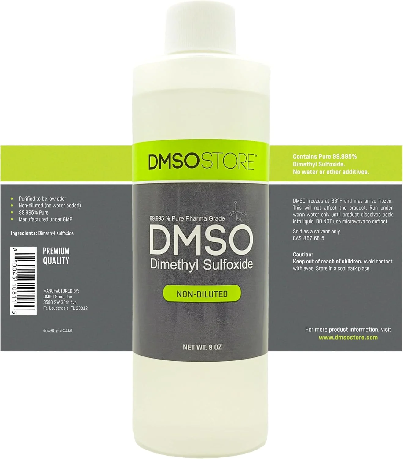 مایع دی متیل سولفوکسید، 236 میلی لیتر، خالص و بدون رقیق سازی، با خلوص 99.995٪، گرید دارویی با بوی کم