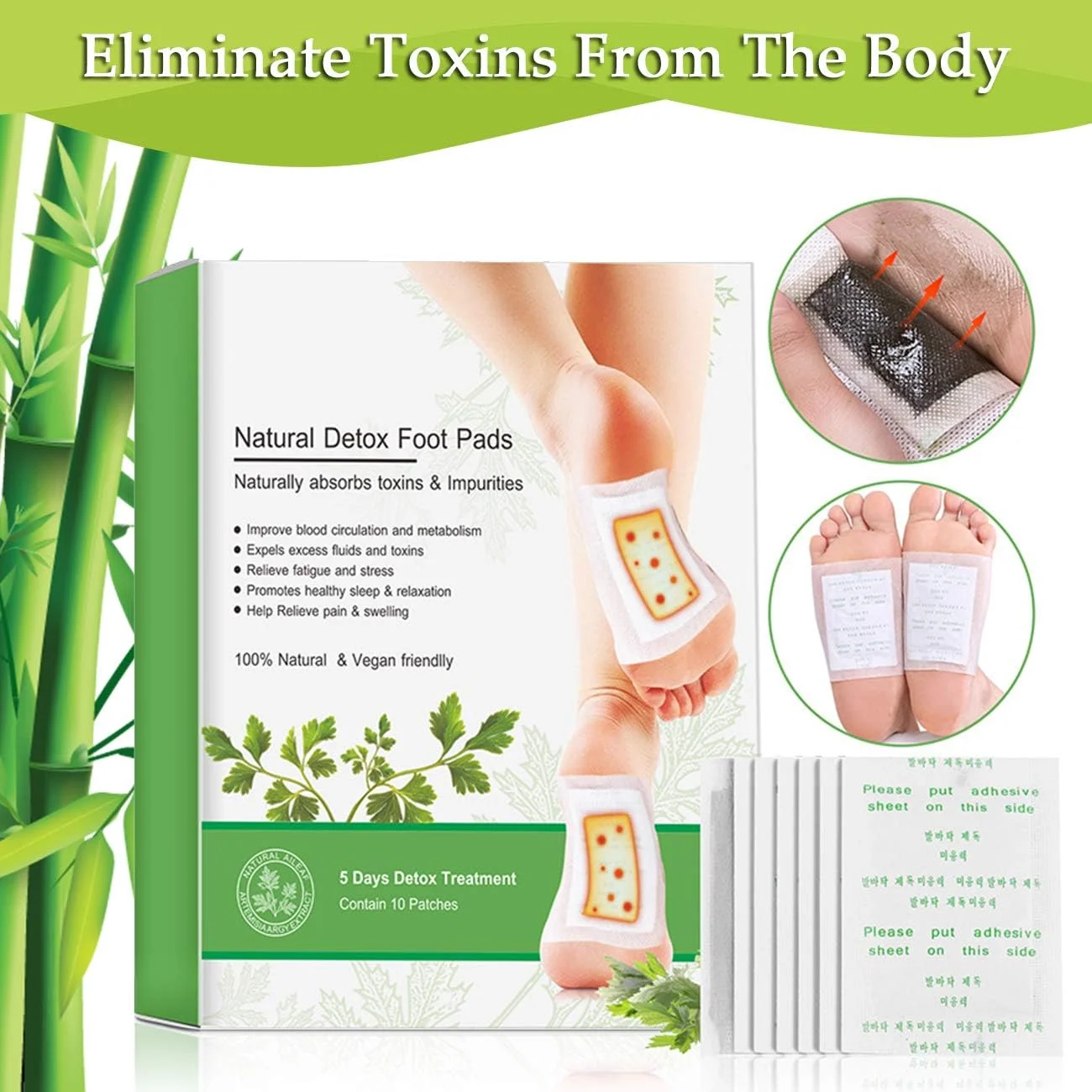 پدهای پاک کننده پا برای مراقبت از پا، پدهای زنجبیلی پا، با بسته بندی انتخابی 30 عددی/60 عددی/80 عددی/100 عددی، تسکین دهنده تورم، درد پا و استرس، 60 عدد