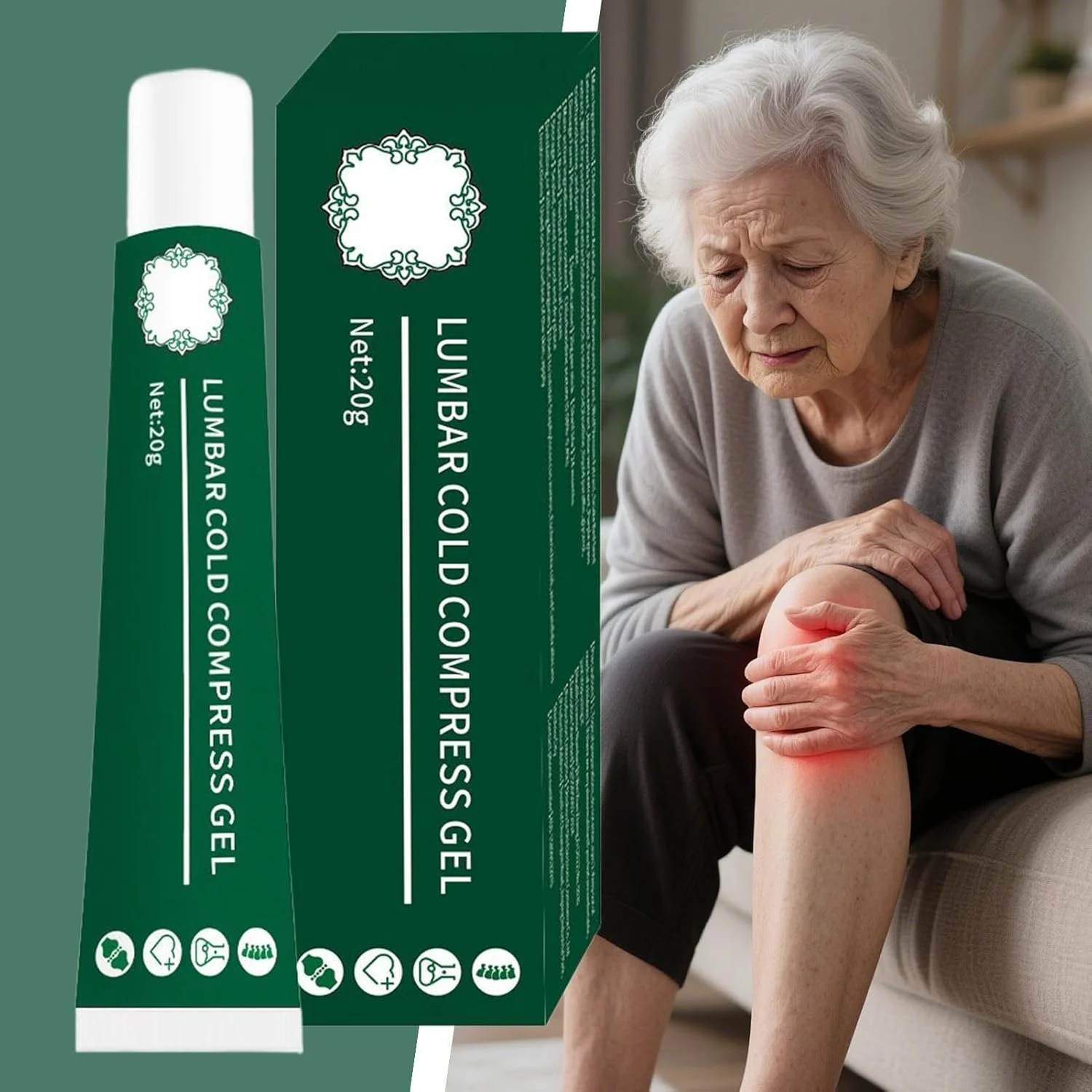 ژل خنک کننده، ژل مفاصل و عضلات 20 گرمی، محلول گیاهی خنک کننده با ماندگاری طولانی، مراقبت از پوست قابل حمل برای ماساژ، مناسب برای زنان، مردان، کودکان، زانو، کمر، مفاصل، مسافرت و مراقبت