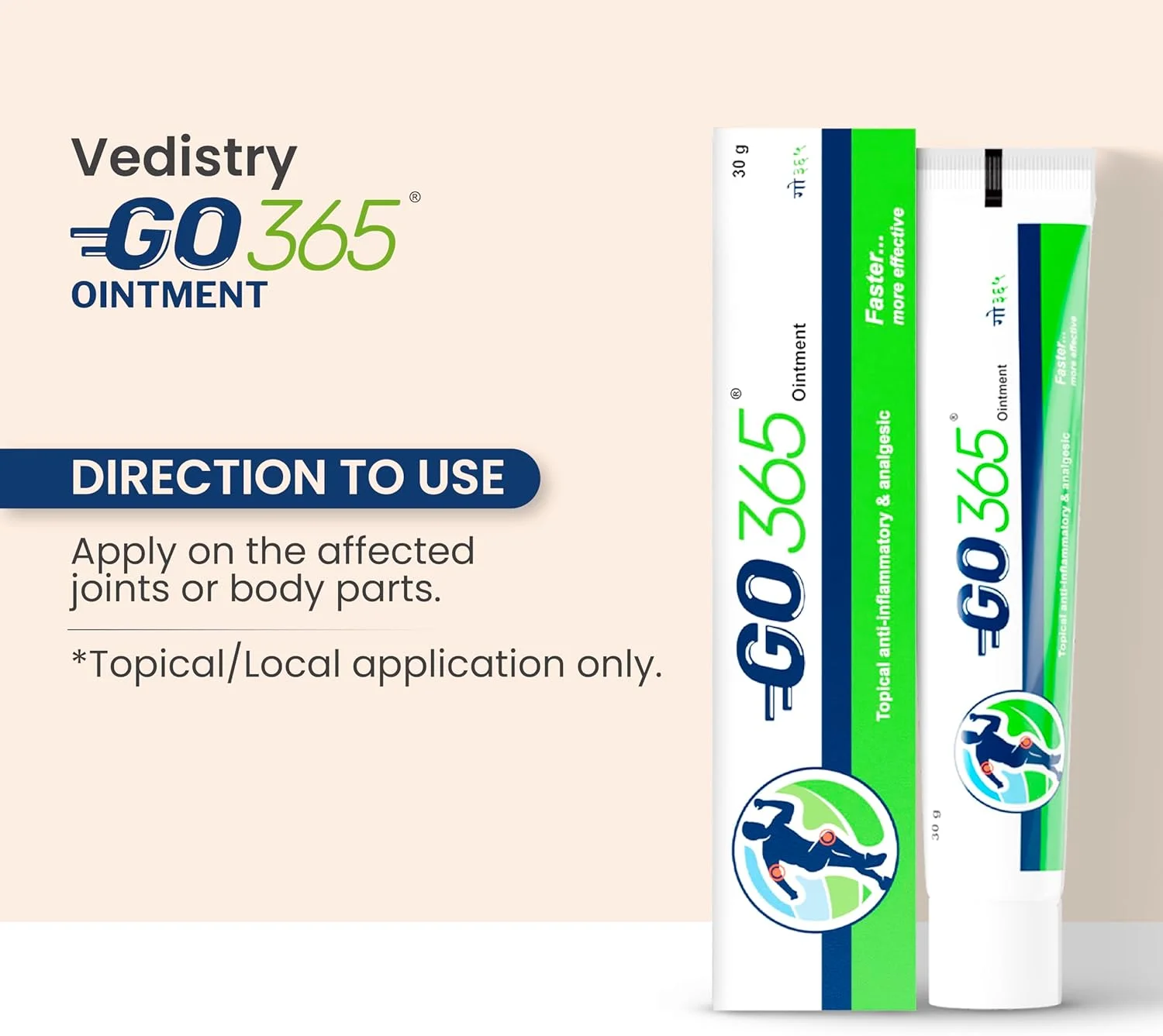 پماد چارک GO365 | برای درد مفاصل و عضلات | برای کمردرد، گردن درد و شانه درد، رگ به رگ شدن و گرفتگی هر 30 گرم (بسته 2 عددی)