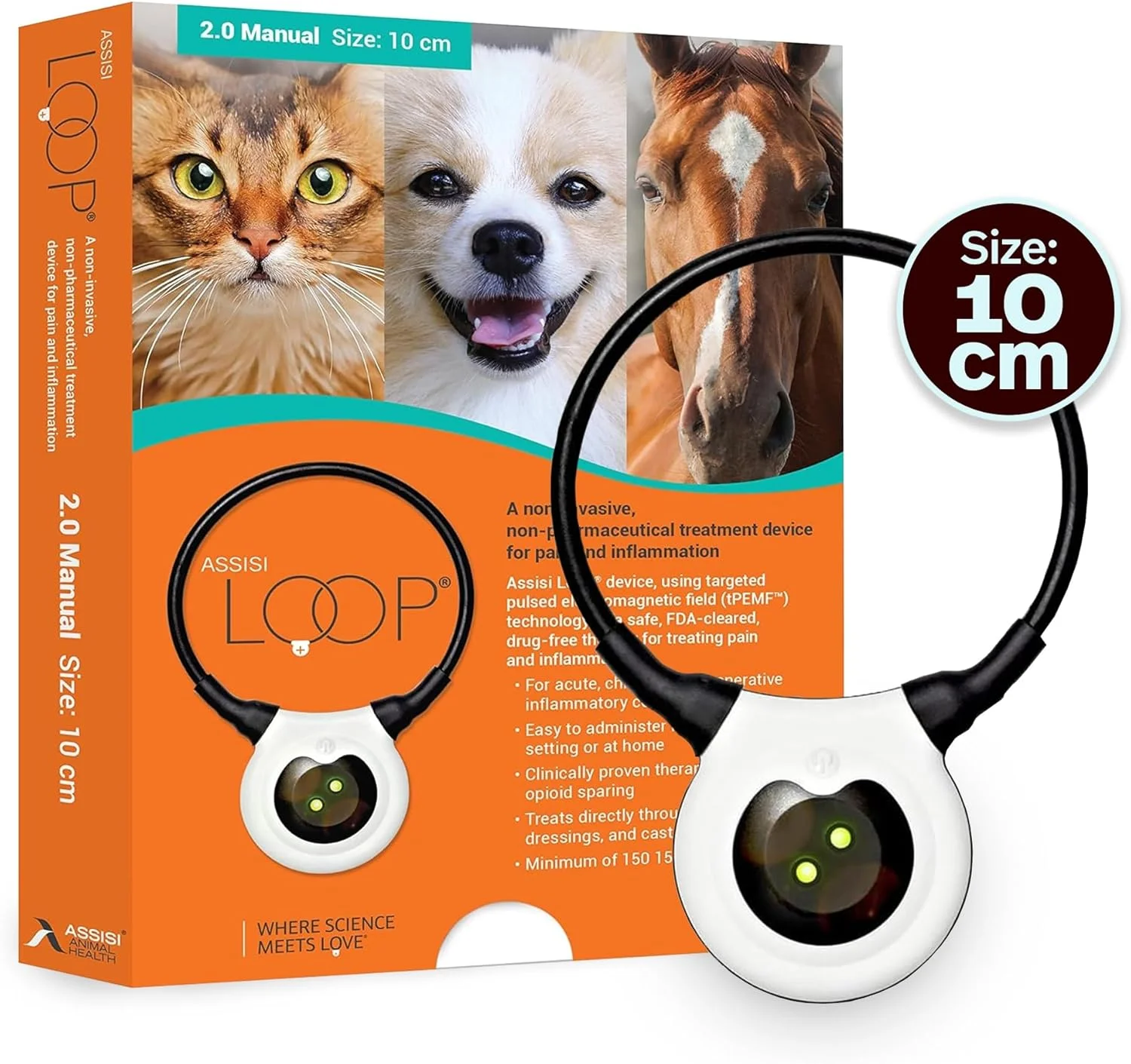 دستگاه آسیسی لوپ 2.0 دستی سایز 10 سانتی متر، درمان بدون دارو، مناسب برای درمان درد و التهاب حاد یا مزمن، 150 مرتبه استفاده (تک بسته ای)