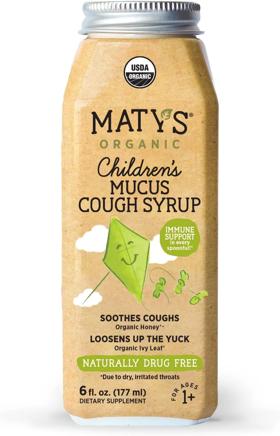 شربت سرفه و خلط کودکان ارگانیک متیز، 6 اونس مایع با زنجبیل و آویشن