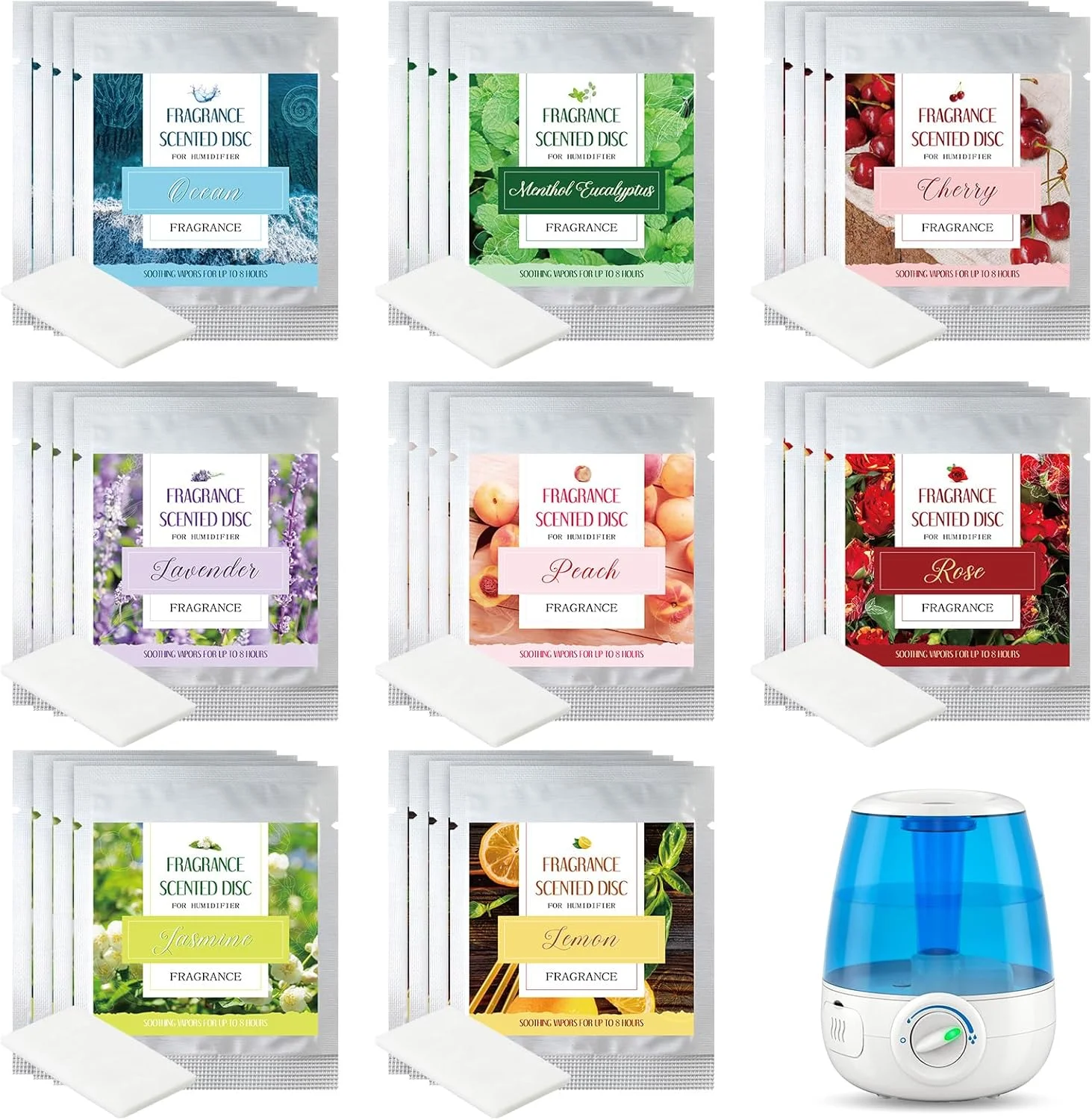 پدهای معطر دستگاه بخور Leelosp، بسته 32 عددی، 4x2.2 سانتی متر، پد جایگزین بخور با رایحه اکالیپتوس، ماندگاری 8 ساعته، مناسب برای دستگاه بخور خانگی