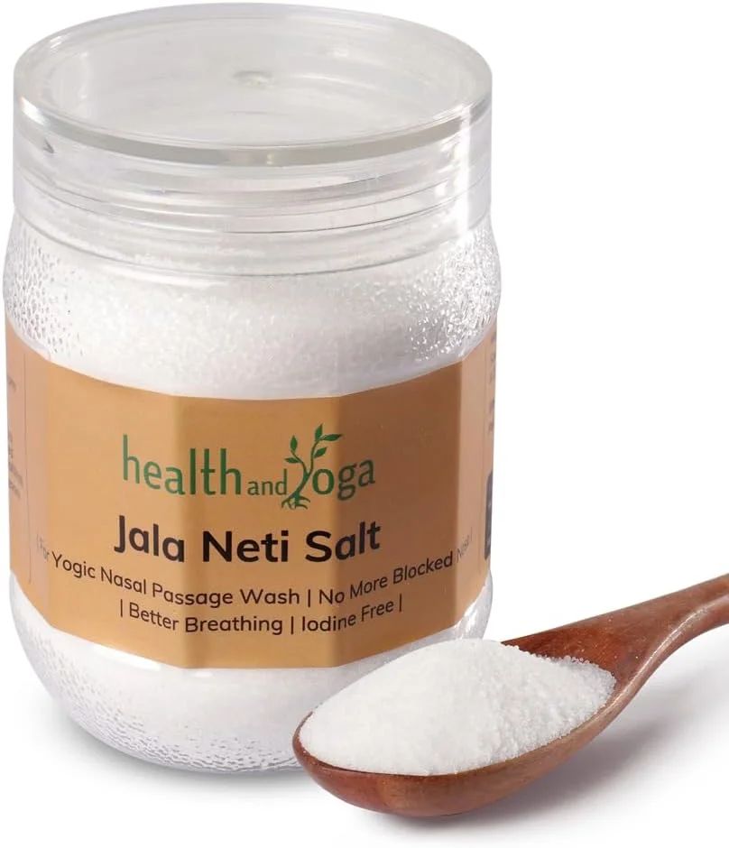 نمک مخصوص شستشوی بینی HealthAndYoga™ (300 گرم) - کلرید سدیم خالص و بدون ید - محلول نمکی بهداشتی و ایمن برای شستشوی بینی یوگی - رفع گرفتگی مخاط