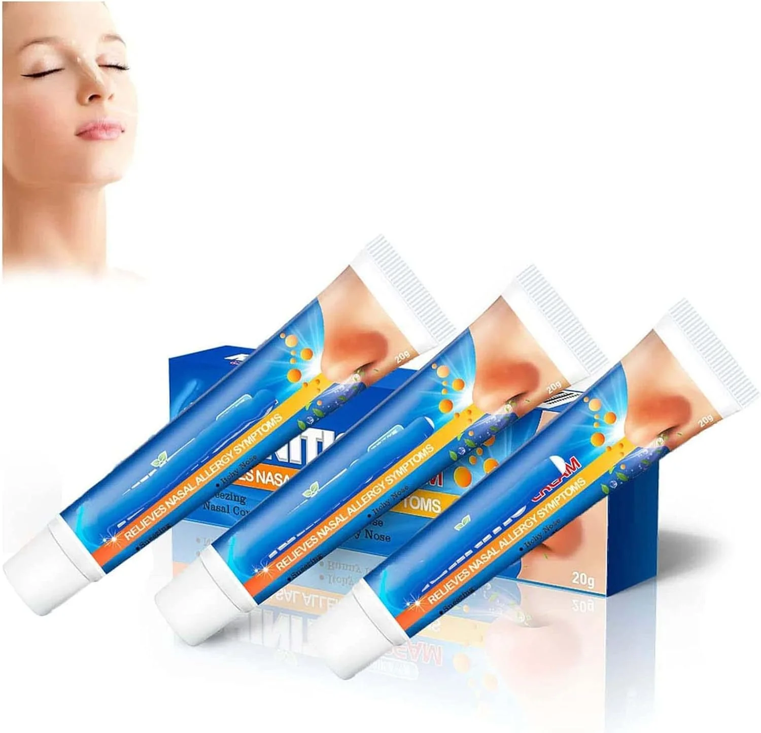 کرم بینی برای پاکسازی ریه، واکنش های آلرژیک، خشکی بینی، تحریک بینی، ترک خوردگی بینی، گرفتگی بینی و تسکین آلرژی، 3 عدد