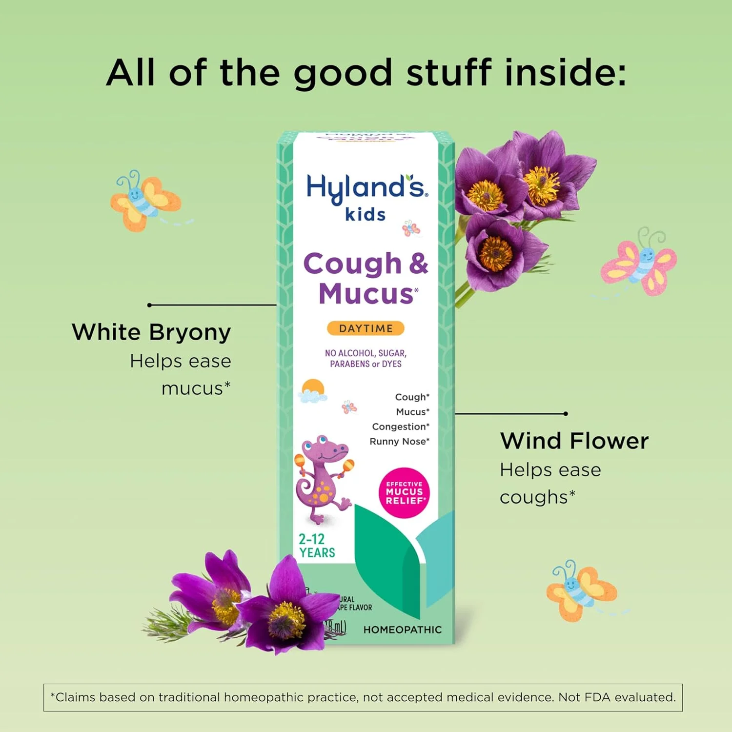 شربت سرفه و رفع خلط روزانه کودکان هایلندز، داروی کودکان برای سنین 2 تا 12 سال، طعم انگور، تسکین طبیعی سرفه، آبریزش بینی، خلط و احتقان، 4 اونس