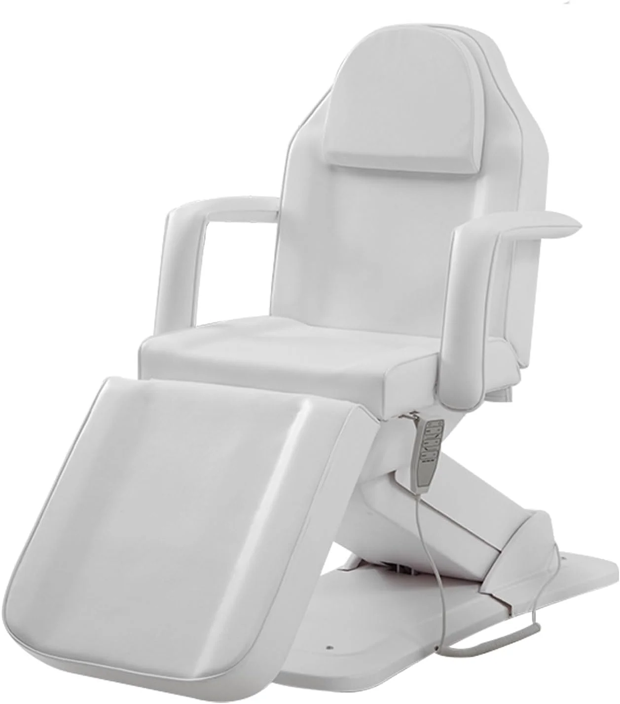 تخت ماساژ برقی کامل، صندلی زیبایی تاشو 3 موتوره و 3 قسمتی، تخت ماساژ صورت قابل تنظیم، ایده آل برای سالن، اسپا، ماساژ (سفید)