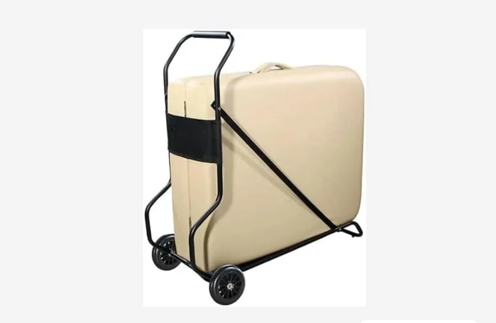 چرخ حمل تخت ماساژ تاشو قابل حمل، ترولی حمل آسان با چرخ، فلز آلومینیوم