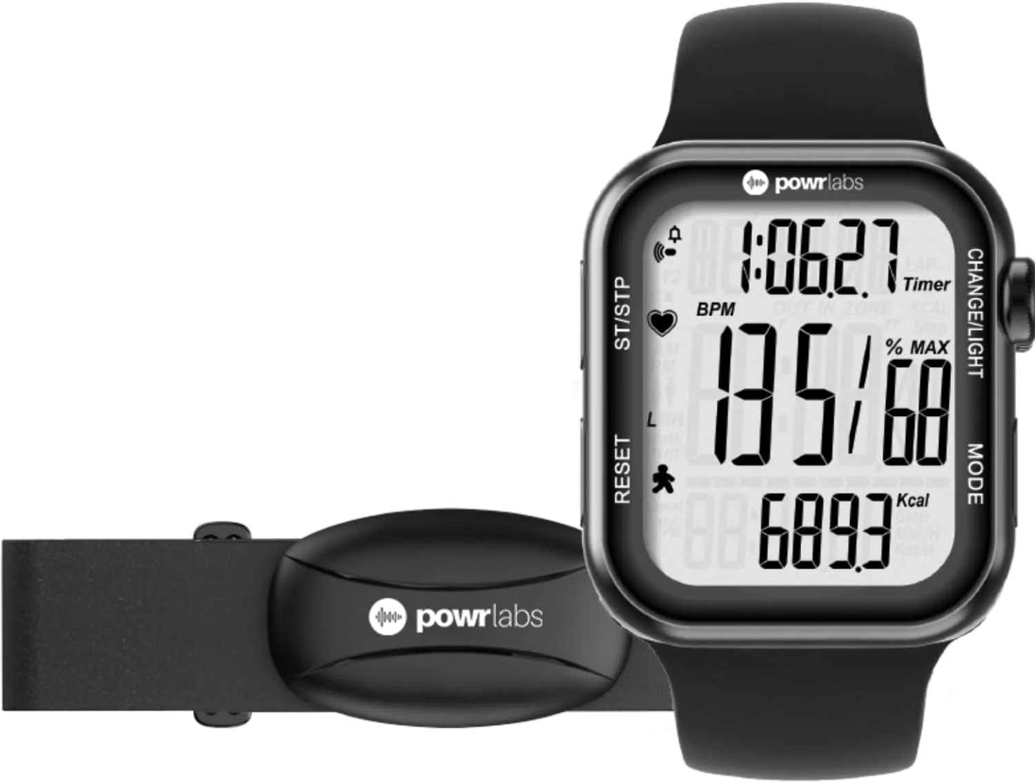 ساعت ورزشی و ضربان سنج قلب با بند سینه برای ردیابی تمرینات، ضربان قلب و قدم ها | ساعت ورزشی با قدم شمار