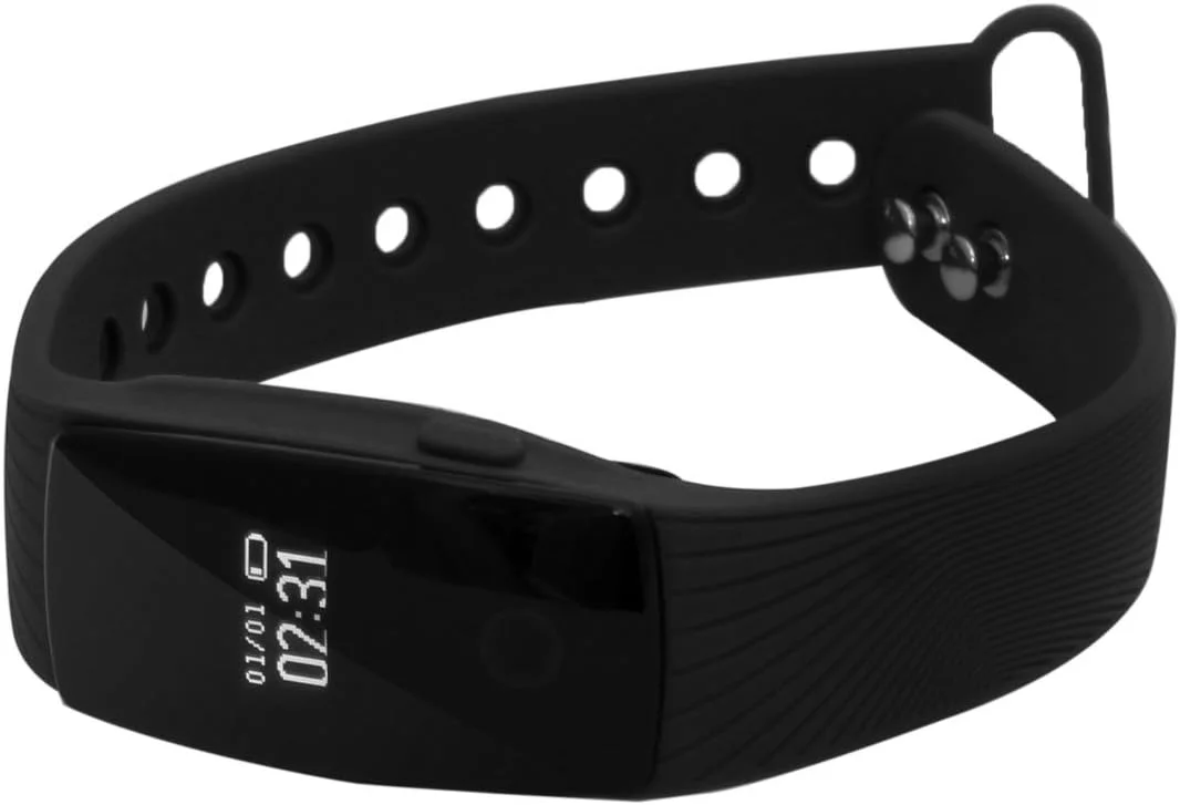 دستبند هوشمند ورزشی بلوتوث 4.0 مانیتور ضربان قلب، ردیاب فعال تناسب اندام و نمایشگر ابزار، دستبند هوشمند خواب مشکی