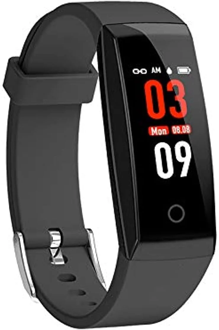 ردیاب هوشمند تناسب اندام W8 با قابلیت پایش ضربان قلب، گام شمار و یادآوری عدم تحرک - مشکی