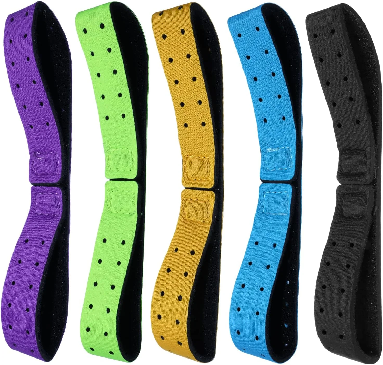 ۵ عدد بند جایگزین برای مانیتور ضربان قلب، 2x35 سانتی متر، 5 رنگ، بند نرم ضربان قلب، بند بازویی قابل تنظیم برای سنسور ضربان قلب OTF Beat و تئوری فیتنس